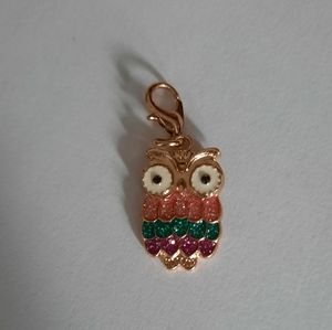 Gold-Tone Owl Zipper Charm